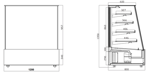 Bonvue Deluxe Heated Display Cabinet 1200x800x1350 - H-SLP840C