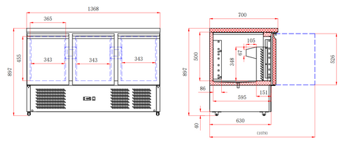 FED-X Compact Workbench Fridge - XGNS1300B
