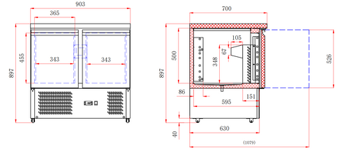 FED-X Compact Workbench Fridge - XGNS900B