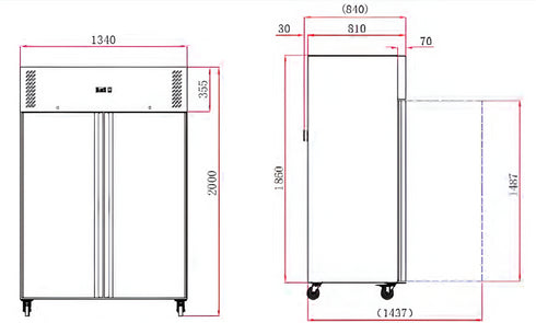 FED-X S/S Double Door Upright Freezer - XURF1200SFV