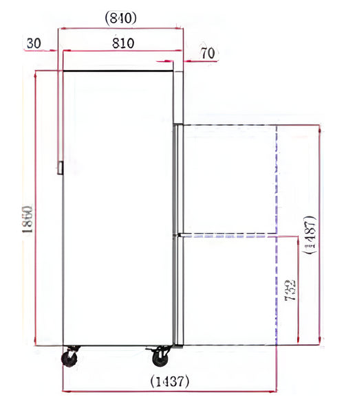 FED-X S/S Four-Door Upright Fridge - XURC1200S2V