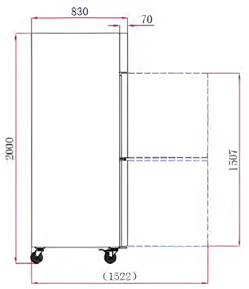 FED-X S/S Four-Door Upright Fridge - XURC1410S2V