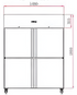 FED-X S/S Four-Door Upright Fridge - XURC1410S2V