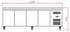 FED-X S/S Four Door Bench Fridge - XUB6C22S4V