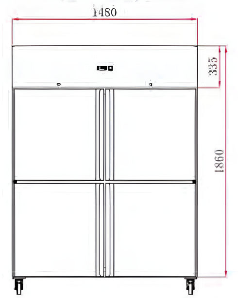 FED-X S/S Four Door Upright Freezer - XURF1410S2V