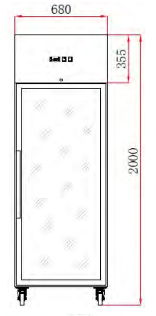 FED-X S/S Full Glass Door Upright Fridge - XURC600G1V