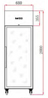 FED-X S/S Full Glass Door Upright Fridge - XURC600G1V