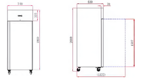 FED-X S/S Single Door Upright Fridge - XURC650SFV