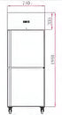 FED-X S/S Two Door Upright Freezer - XURF650S1V