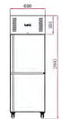 FED-X S/S Two Door Upright Fridge - XURC600S1V