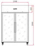 FED-X S/S Two Full Glass Door Upright Freezer - XURF1200G2V