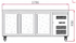 FED-X Three Glass Door Bench Fridge - XUB7C18G3V