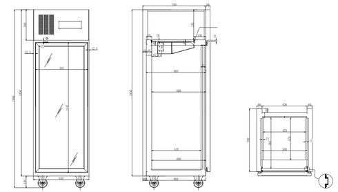 FED Single Door Upright Display Fridge - SUCG500