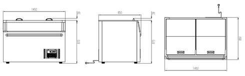 Thermaster 575L Supermarket Island Freezer with Glass Sliding Lids ZCD-L145G