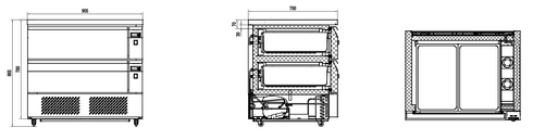 Thermaster Flexdrawer Counter 905x700x840 179 Litre - CBR2-2