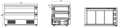 Thermaster Flexdrawer counter 265litre - CBR2-3