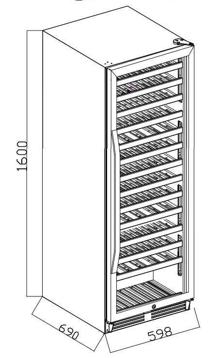Thermaster Single Zone Large Premium Wine Cooler - WB-166A