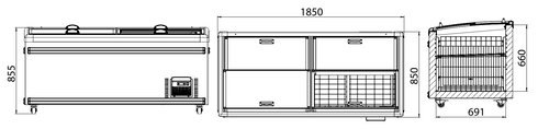 Thermaster Supermarket Island Dual Temperature Freezer & Chiller with Glass Sliding Lidss - ZCD-E185S