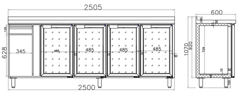 Thermaster TROPICALISED Four Door Bar Fridge-CM25G