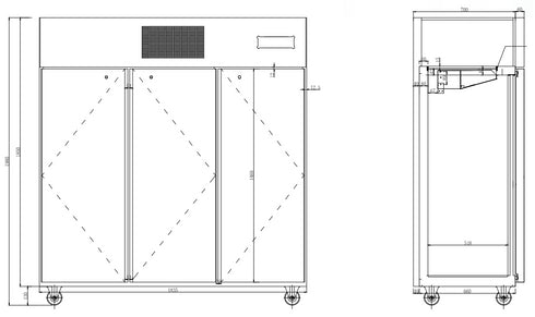 Thermaster Three Door SS Upright Display Freezer - SUF1500