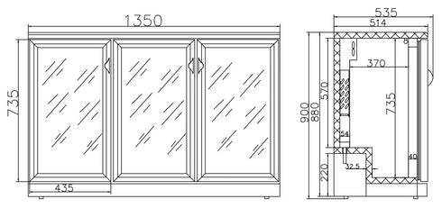 Thermaster Three Door Stainless Steel Drink Cooler - SC316SG