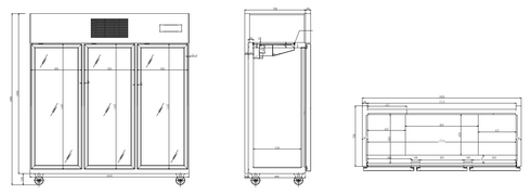 Thermaster Three Door Upright Display Fridge - SUCG1500