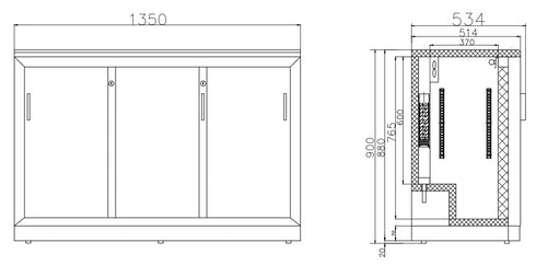 Thermaster Three Sliding Door Bar Cooler - SC316SD