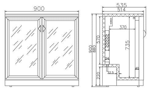 Thermaster Two Door Stainless Steel Drink Cooler SC248SG