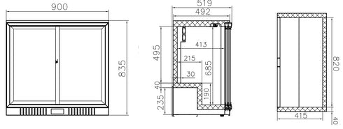 Thermaster Under Counter Two Sliding Door Bar Cooler - LG-208SC