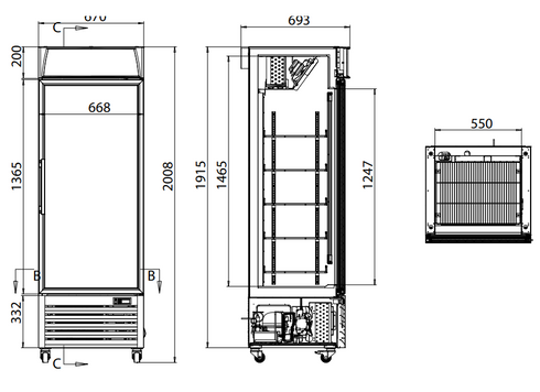 Thermaster 400L Upright Single Glass Door Freezer – LG-400PF