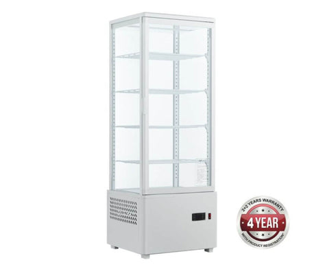 Thermaster Four-Sided White Colourbond Countertop Display Fridge TCBD108L