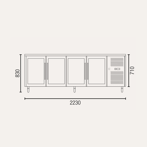 Exquisite Snack Size Under Bench Chiller Glass Doors - SSC550G