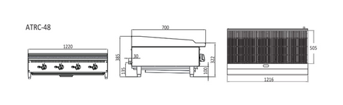 Cookrite Radiant Gas Char Grill/Broiler 1220W - ATRC-48