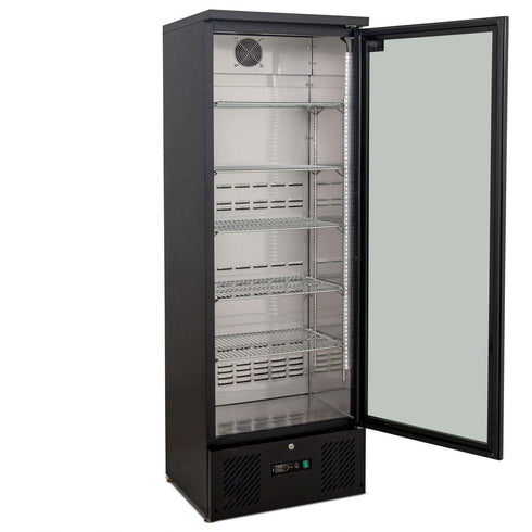 AG 300L Upright Glass Door Display / Backbar Fridge - Black - B300G