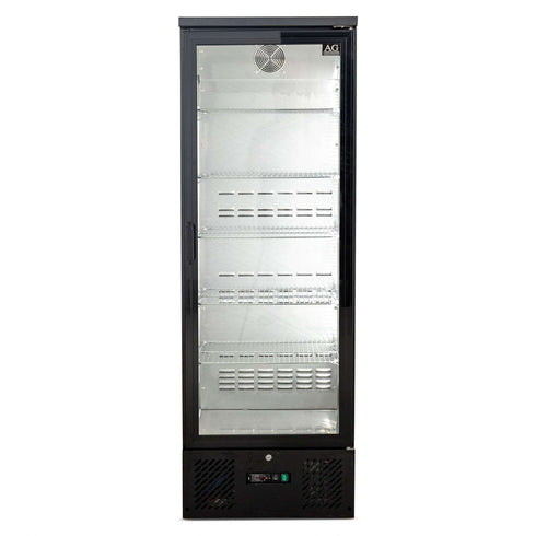 AG 300L Upright Glass Door Display / Backbar Fridge - Black - B300G
