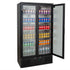 AG 477L Upright Double Glass Door Display / Backbar Fridge - Black - B500G
