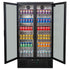 AG 477L Upright Double Glass Door Display / Backbar Fridge - Black - B500G