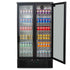 AG 477L Upright Double Glass Door Display / Backbar Fridge - Black - B500G