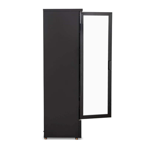 AG 477L Upright Double Glass Door Display / Backbar Fridge - Black - B500G
