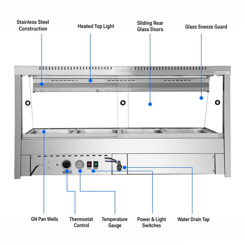 Bonvue Angled Countertop Wet and Dry Bain Marie BM14TC
