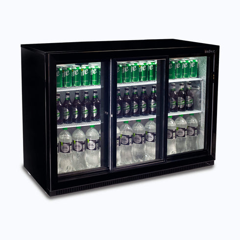 Bromic Back Bar Fridge – 307L – 3 Doors – Sliding - BB0330GDS-NR