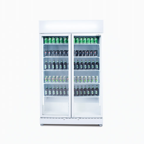 Bromic Upright Display Fridge 885L LED Lightbox Flat Glass Door White - GM0900LWECO