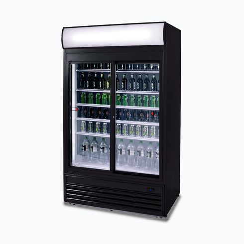 Bromic Upright Display Fridge with Lightbox Sliding Glass Door 945L - GM0980LS-NR