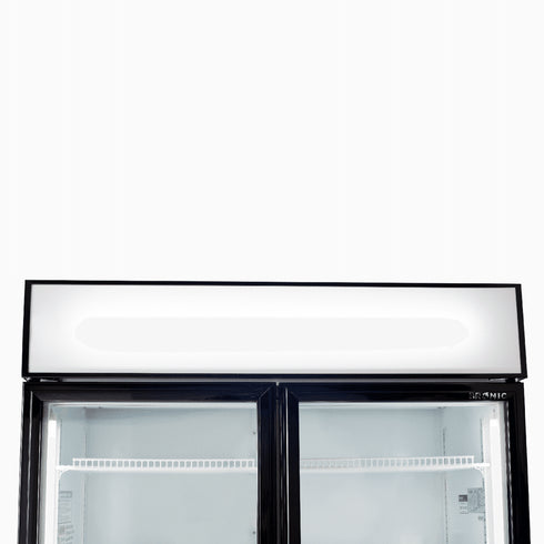 Bromic Upright Display Fridge 885L LED Lightbox Flat Glass 2 Doors Black - GM0900LBECO