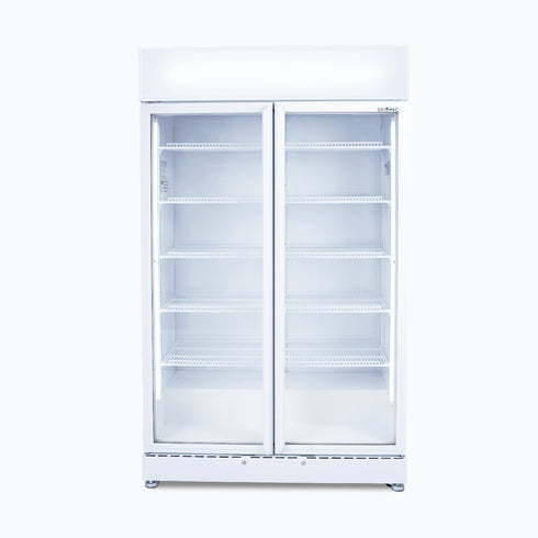 Bromic Upright Display Fridge 885L LED Lightbox Flat Glass Door White - GM0900LWECO