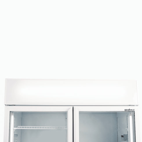 Bromic Upright Display Fridge 885L LED Lightbox Flat Glass Door White - GM0900LWECO