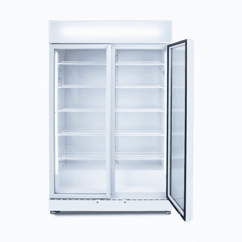 Bromic Upright Display Fridge 885L LED Lightbox Flat Glass Door White - GM0900LWECO