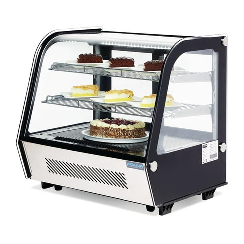 Polar G-Series Energy Efficient Countertop Food Display Fridge Black 120Ltr GP292-A