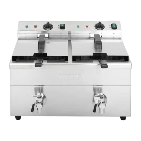 Apuro Twin Tank Induction Fryer - 2x7.5ltr-2x3kW - CT012-A