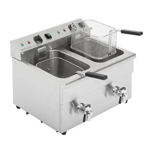 Apuro Twin Tank Induction Fryer - 2x7.5ltr-2x3kW - CT012-A